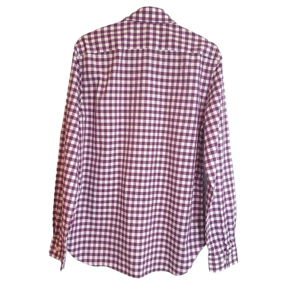 MICHAEL Kors Burgandy GINGHAM Button Shirt - Picture 5 of 7